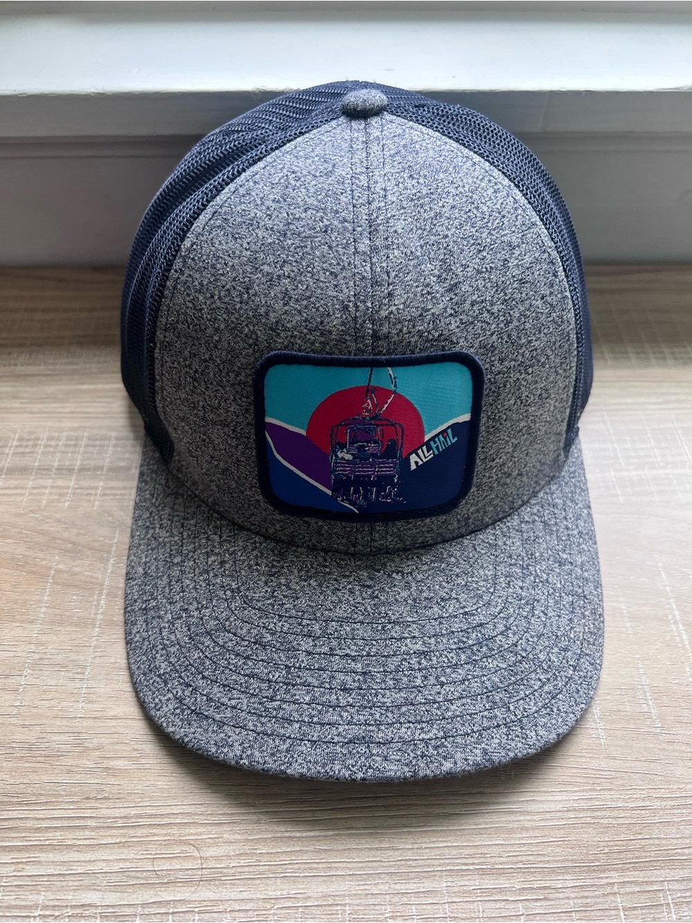 AllHail Grey Trucker Hat with Navy Mesh
